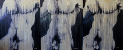 Michal Korman: Anthropos, 3x oil on canvas 81x65 cm (each), Paris 2015