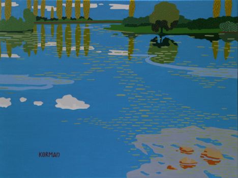 Michal Korman: Lieux Retoruvés / Les Eaux ( the spring ), oil on canvas, 46x61cm, Paris 2020