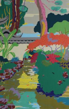 Michal Korman: Sadness in a Chinese Garden III, oil on canvas, 100x65cm, Paris 2022